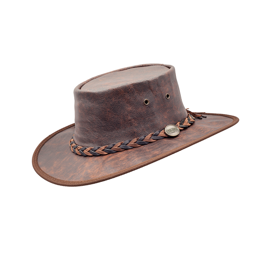 Outback Kangaroo Leather Hat - Vintage Brown